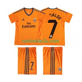 Camisolas de futebol Real Madrid Cristiano Ronaldo 7 2013 2014 Retro Criança Equipamento 3ª Manga Curta